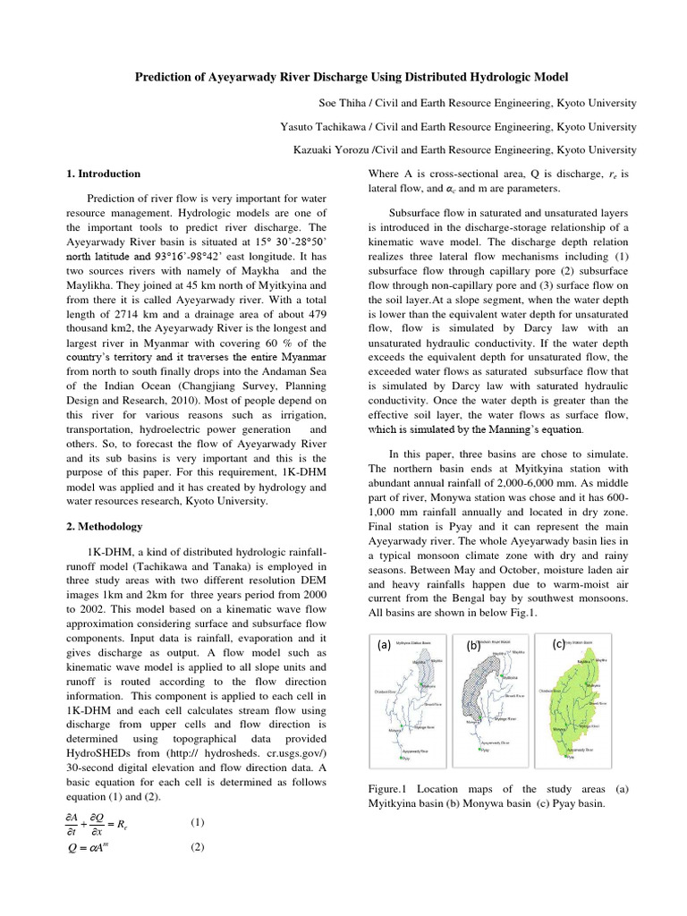 Ayeyarwady River Discharge Prediction | PDF | Drainage Basin | Hydrology
