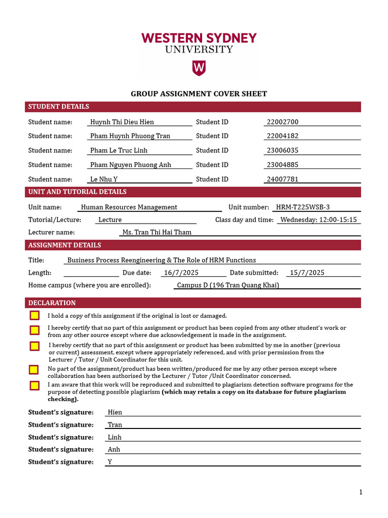 HRM 3 - Group 5 - Group Report | PDF | Employment | Business