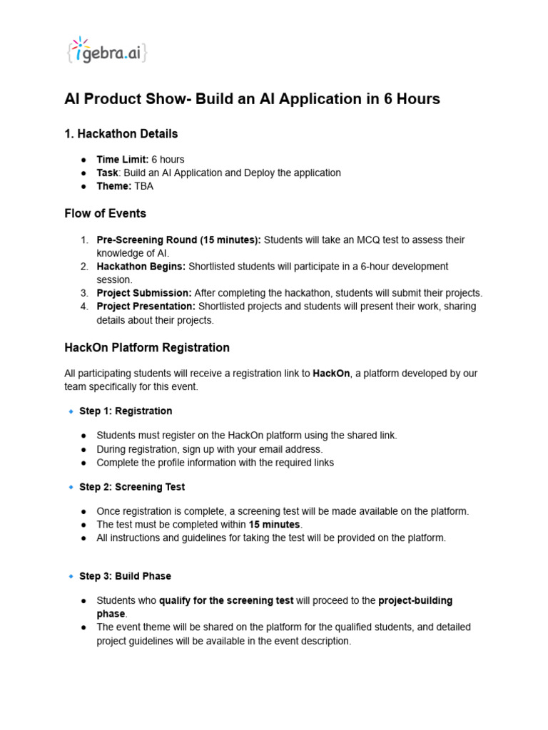 Build an AI App in 6 Hours Hackathon | PDF | Version Control | Software ...