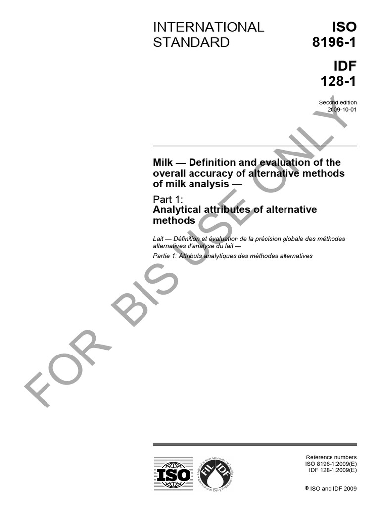 Milk Analysis Methods: Accuracy Standards | PDF | Accuracy And ...