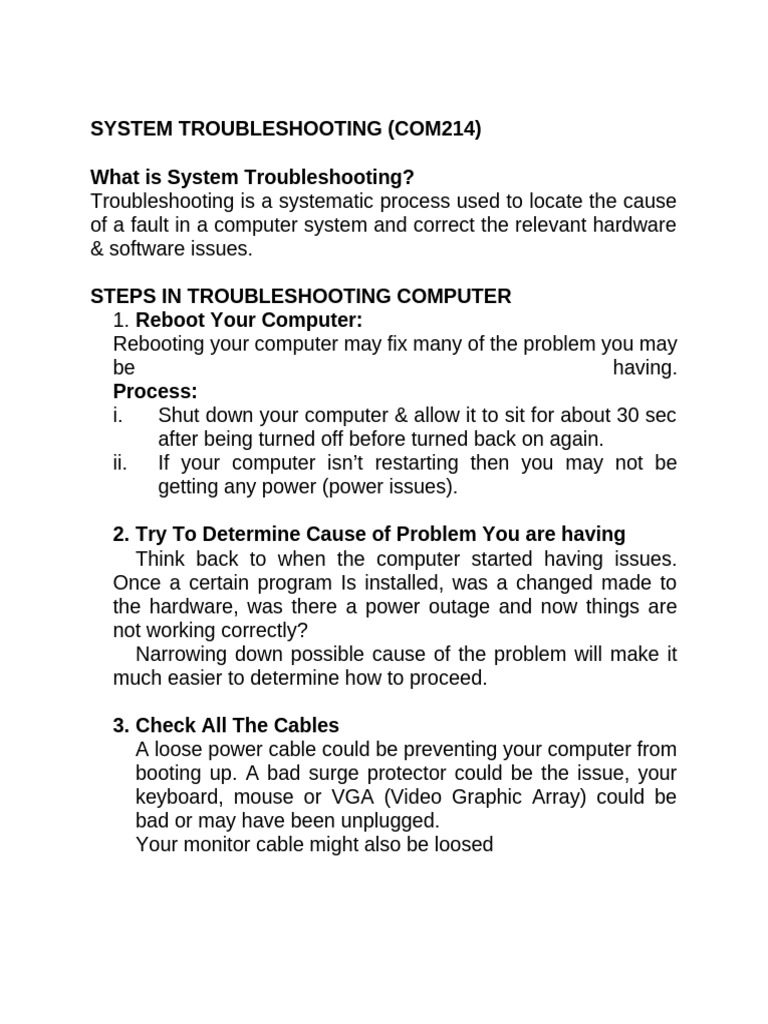 Computer System Troubleshooting Guide | PDF | Computer Virus | Malware