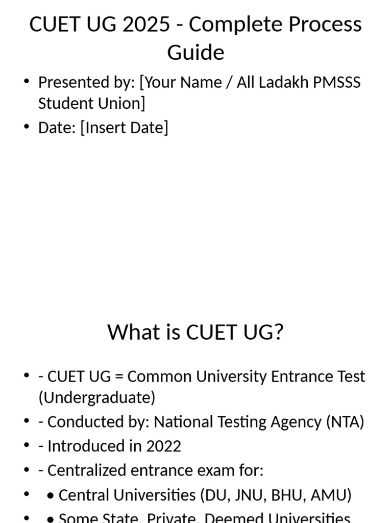 CUET UG 2025: Key Dates and Details | PDF | Educational Stages ...
