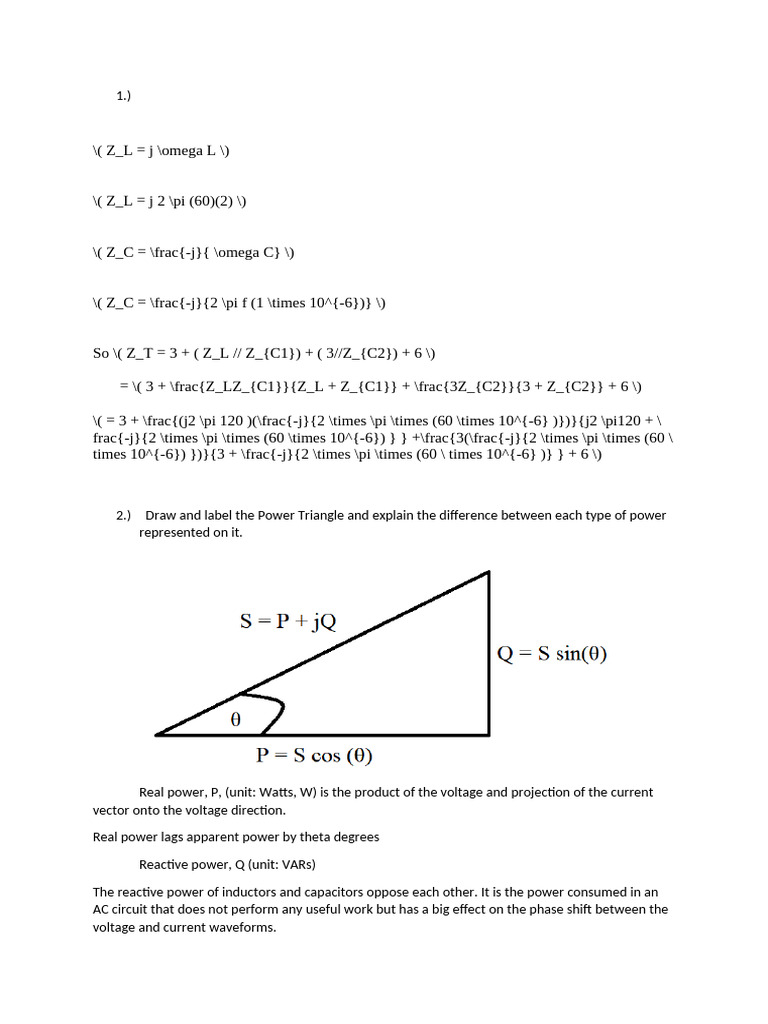 AC Circuit Analysis and Power Triangle | PDF | Ac Power | Electronic ...