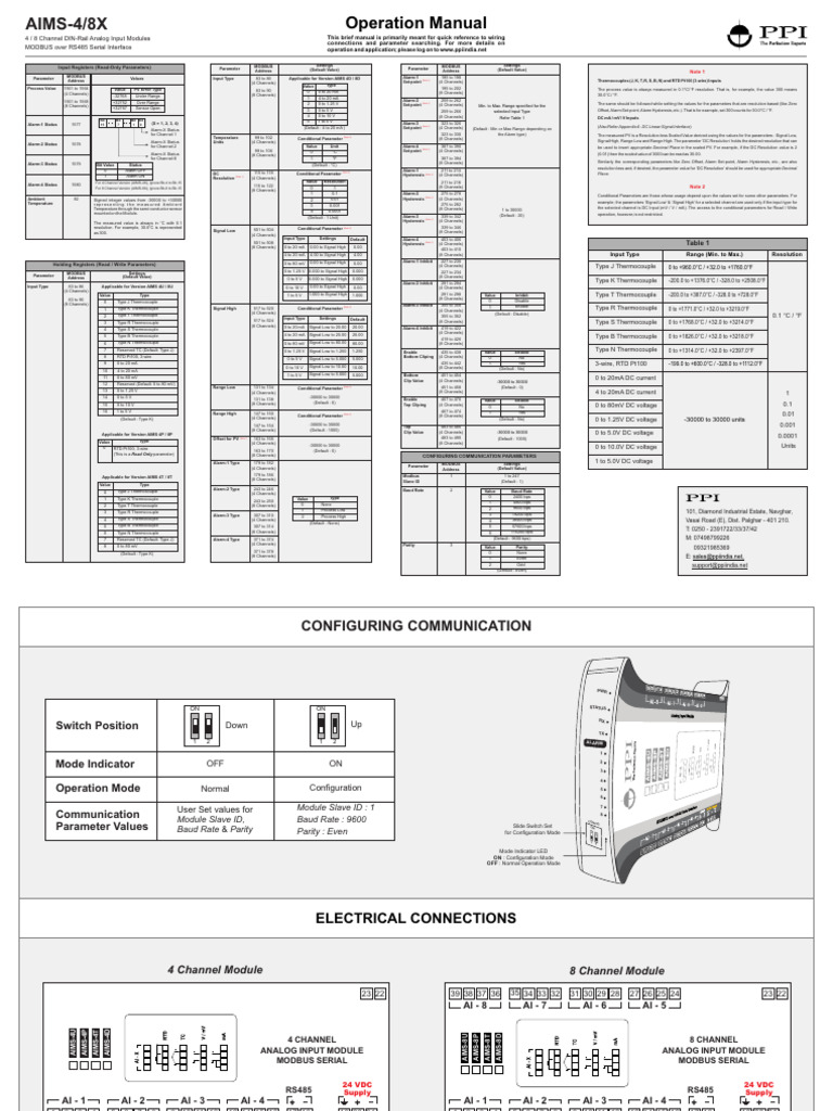 AIMS-4/8X Operation Manual | PDF | Parameter (Computer Programming ...
