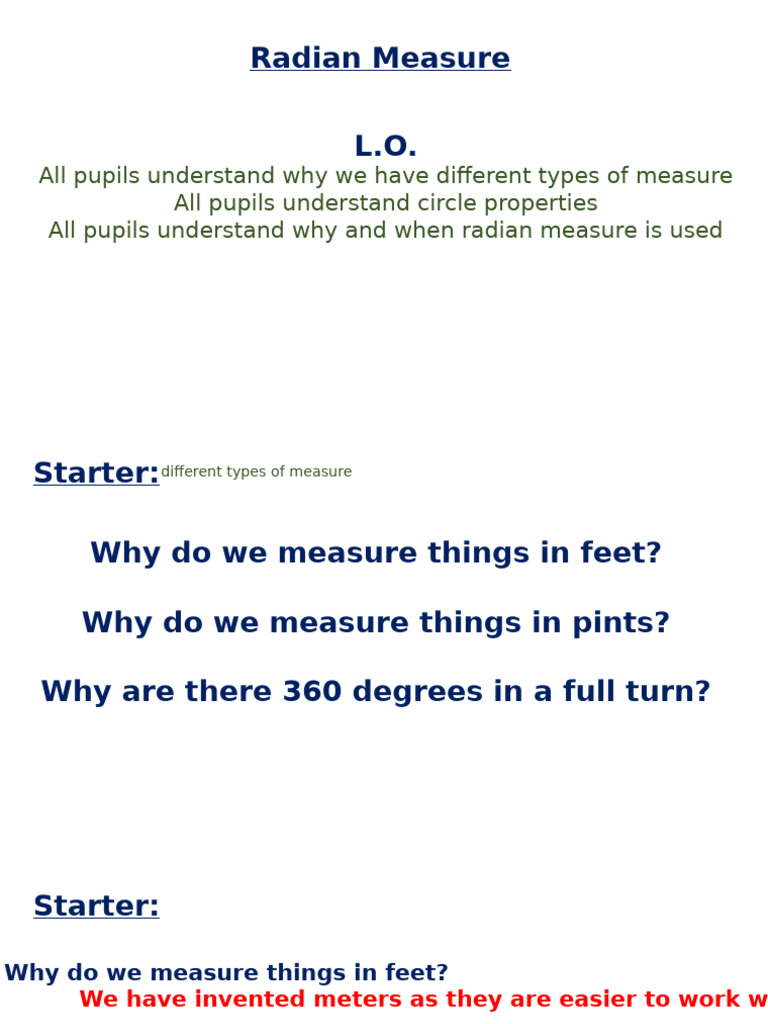 Understanding Radian Measure | PDF