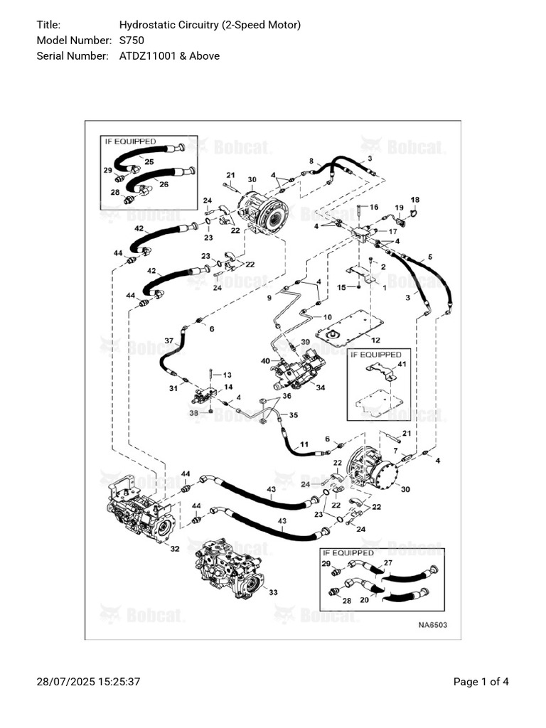 Hydrostatic Circuitry (2-Speed Motor) - S750 | PDF | Gas Technologies ...