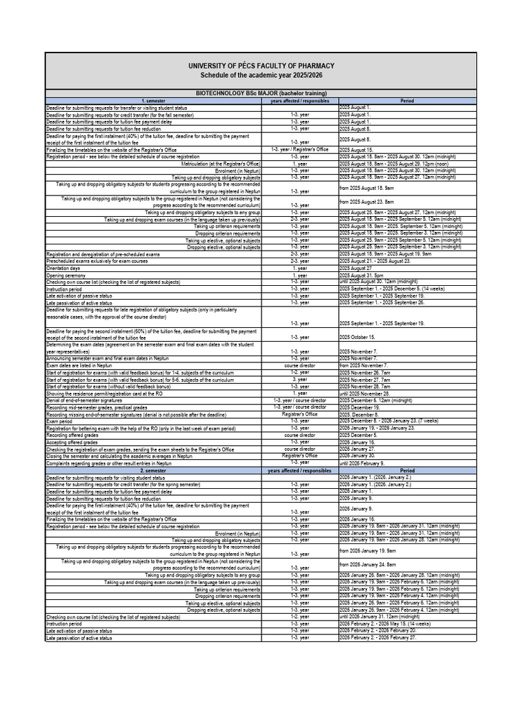 2025/2026 Academic Year Schedule | PDF | Academic Term | Educational Stages