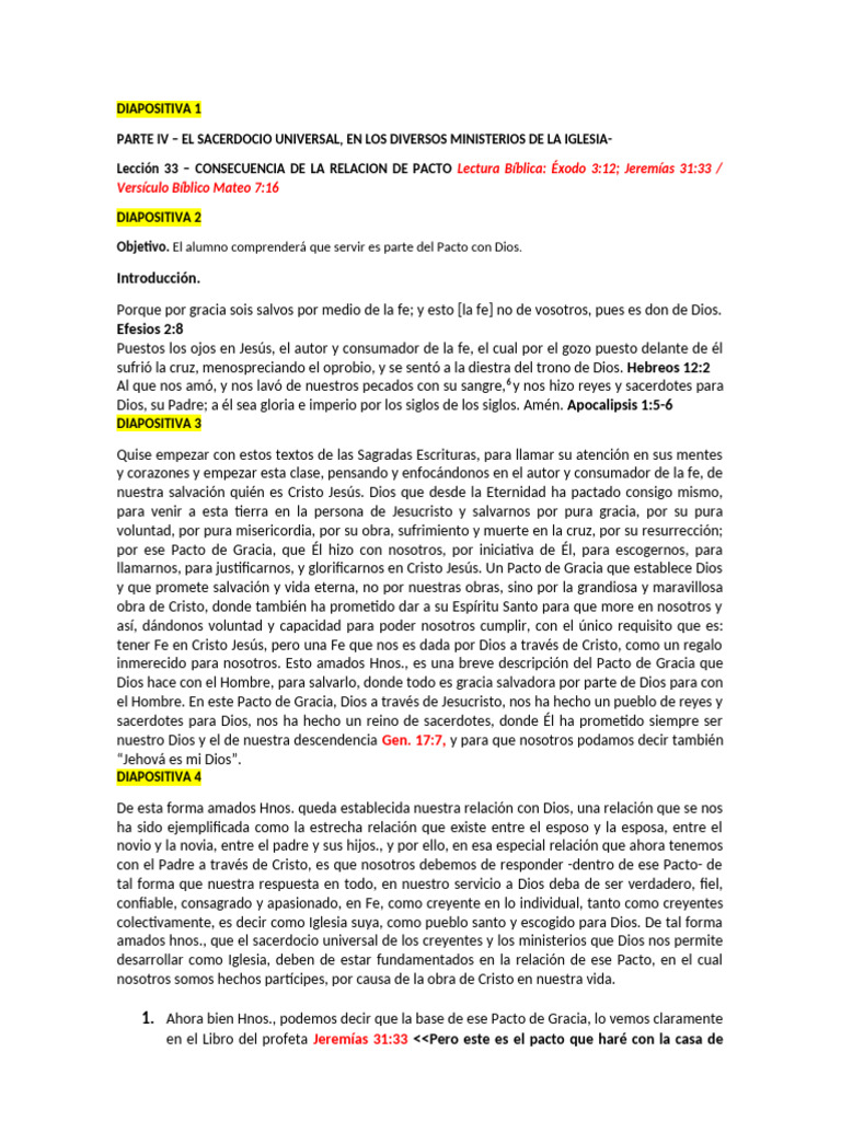 Consecuencia de La Relacion de Pacto | PDF | Cristo (título) | Sacerdote