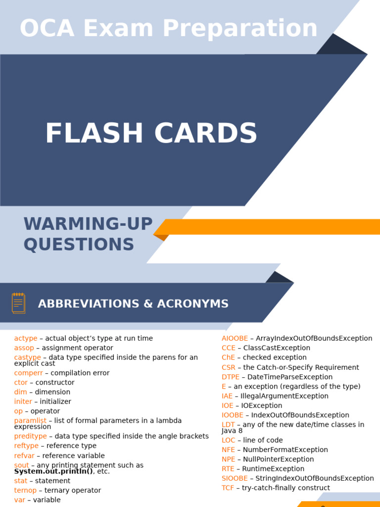 8.1 OCA 1Z0-808 FlashCards | PDF | Boolean Data Type | Method (Computer ...