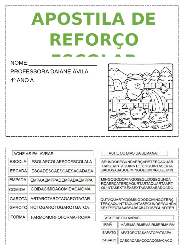 Apostila de Reforço 4º | PDF
