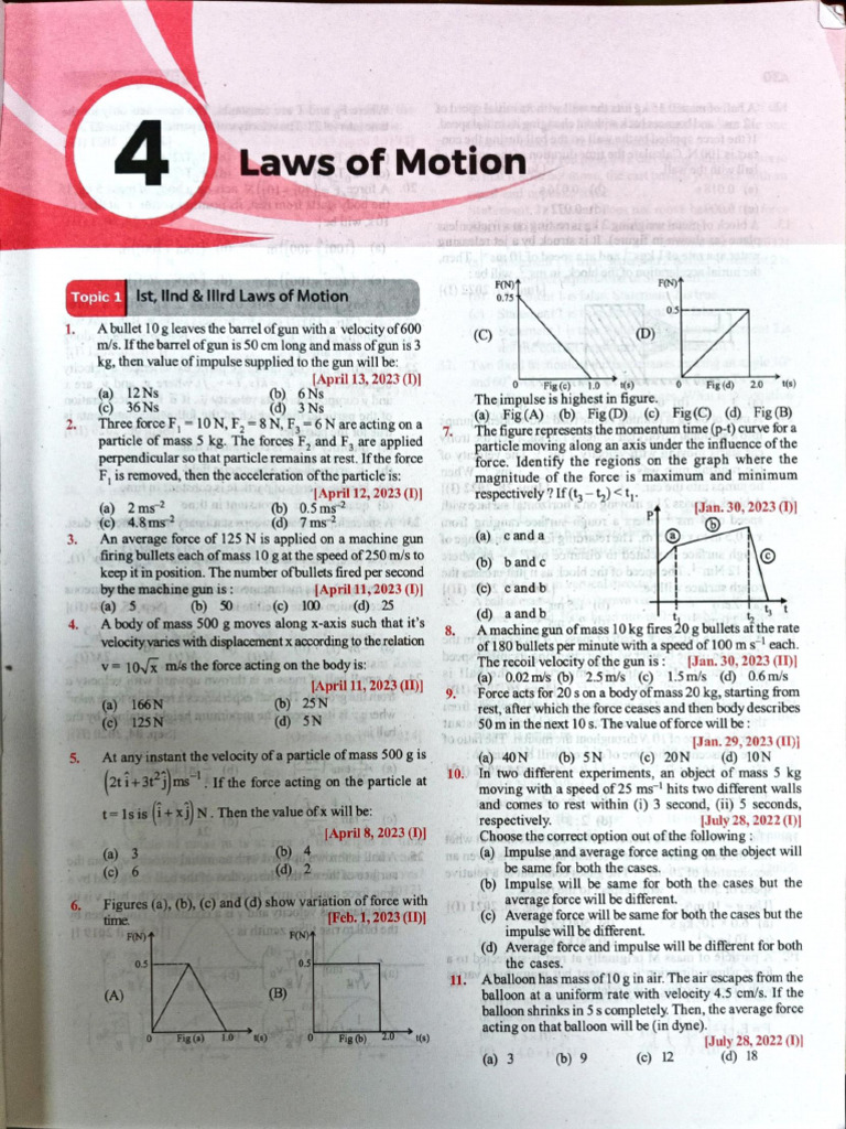 NLM Mains Question | PDF | Force | Newton's Laws Of Motion
