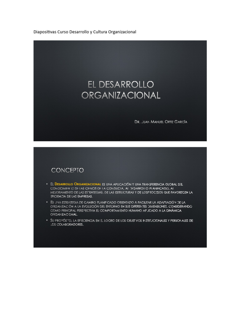 Desarrollo y Cambio Organizacional | PDF | Planificación | Cognición