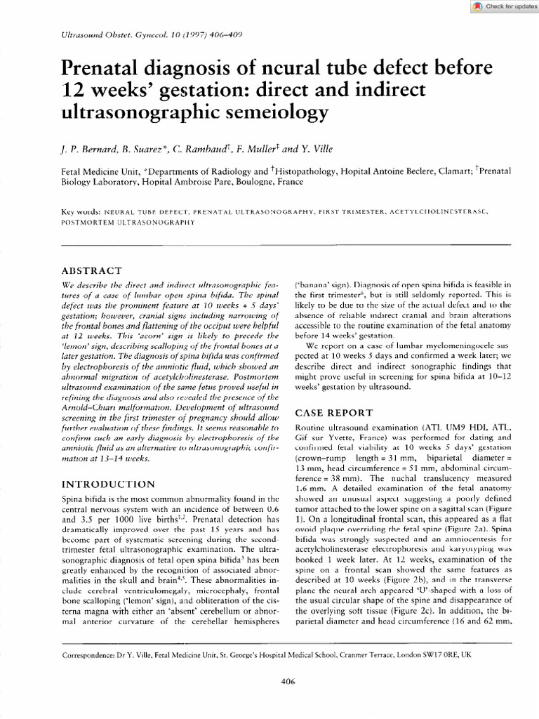 Ultrasound in Obstet Gyne - 2003 - Bernard - Prenatal Diagnosis of ...