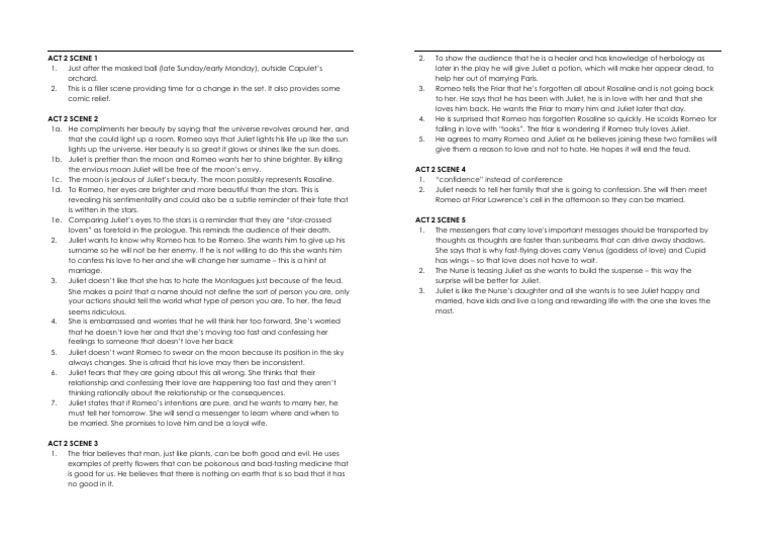 Romeo & Juliet Memo Act 2 | PDF | Characters In Romeo And Juliet