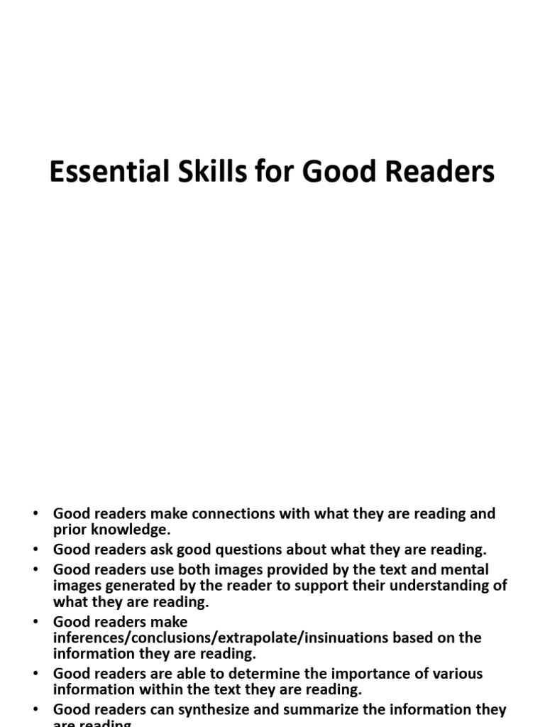 Essential Skills for Effective Reading | PDF