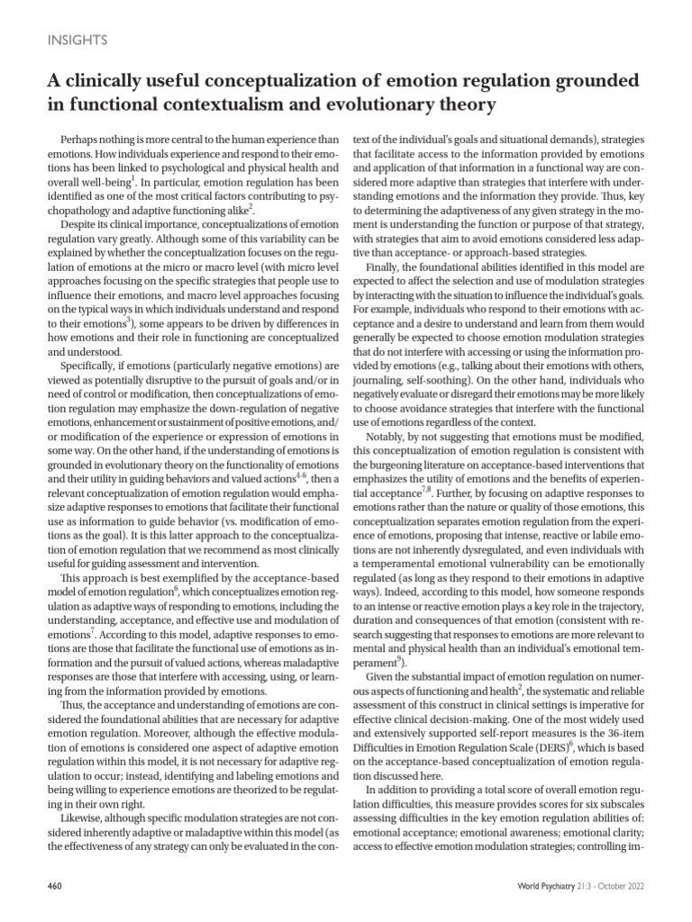 Adaptive Emotion Regulation Insights | PDF | Emotions | Emotional Self ...
