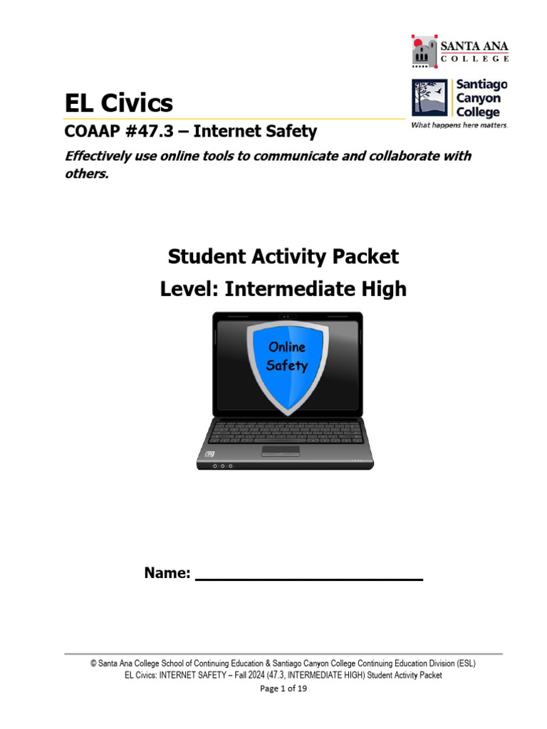 Internet Safety Tips for ESL Students | PDF | Computer Virus | Internet