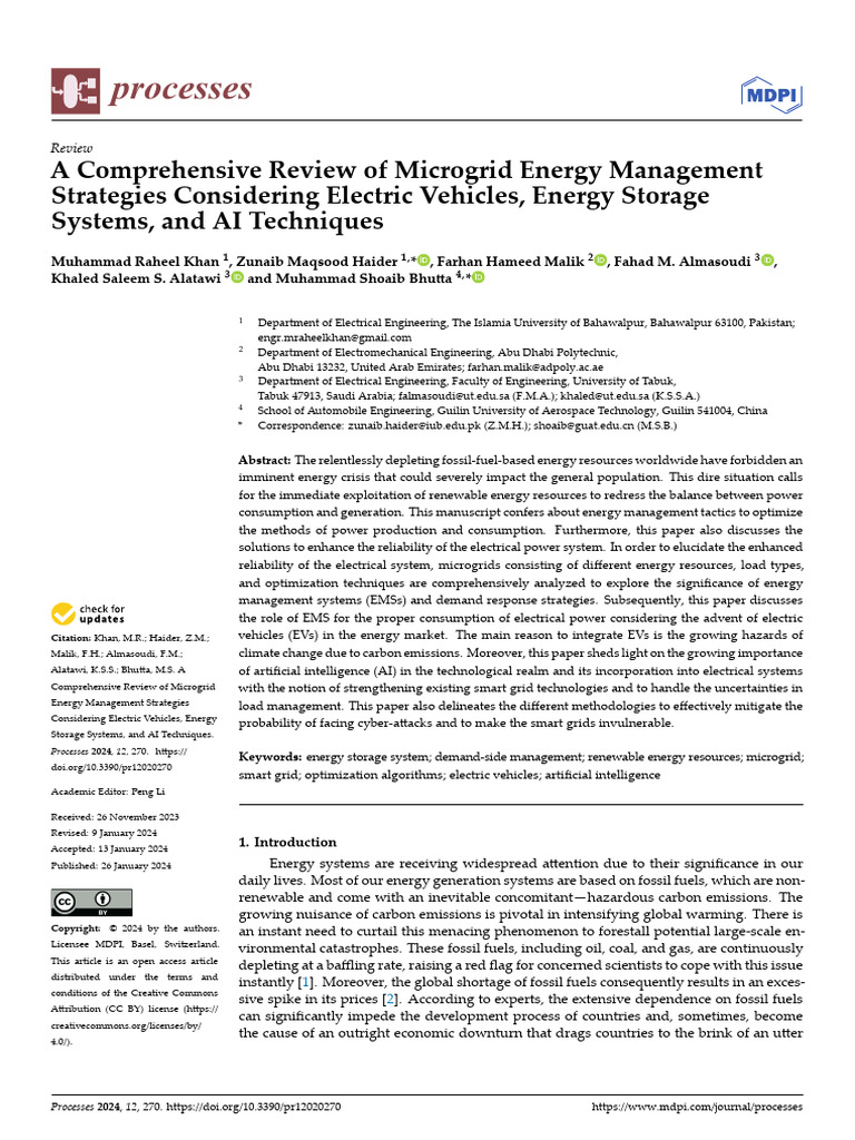 Microgrid Energy Management Review 2024 | PDF | Distributed Generation ...