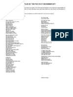 FSA 2011 List of UK and International Banks