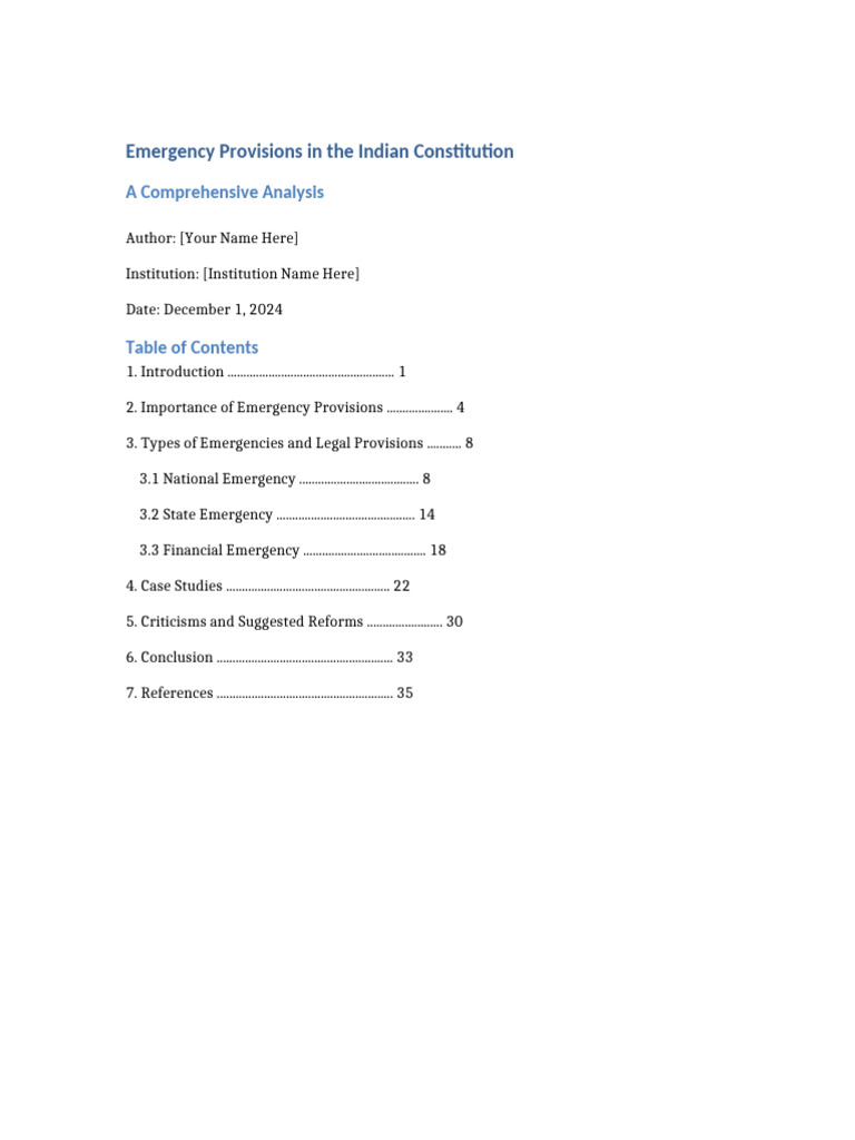 Article 352: Emergency Provisions Explained | PDF | State Of Emergency ...
