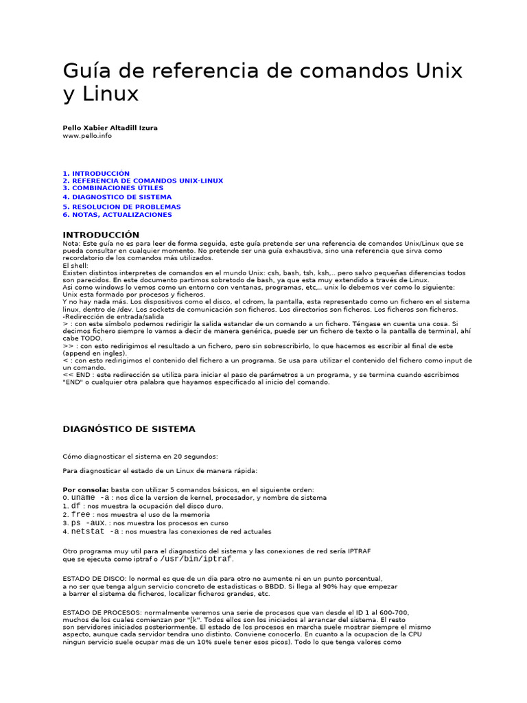 Comandos Esenciales de Unix y Linux | PDF | Cortafuegos (informática ...
