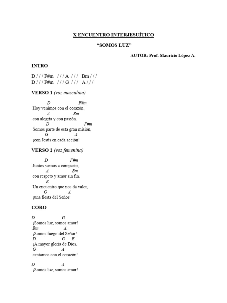 Acordes y Letra de 