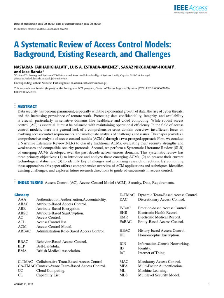 Systematic Review of Access Control Models | PDF | Computer Security ...