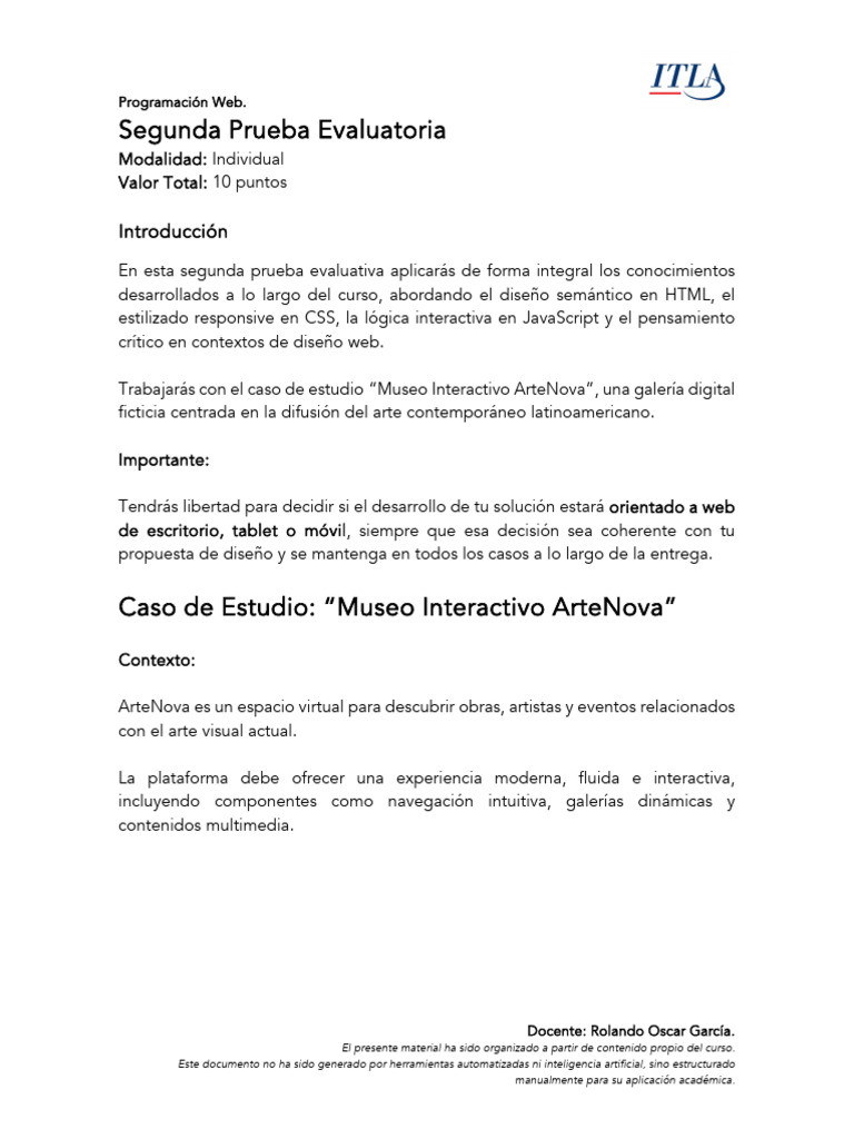 Prueba Evaluativa de Programación Web | PDF | HTML | Red mundial