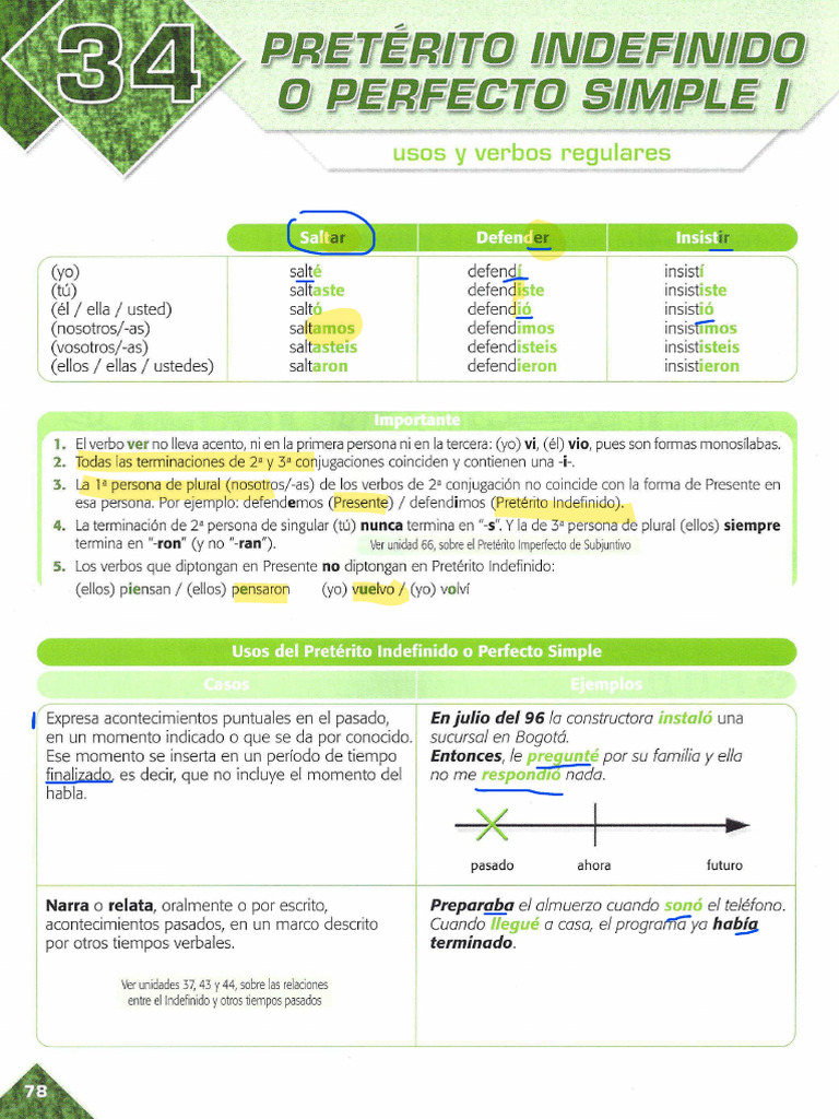 Gramática de Español 34 y 35 | PDF