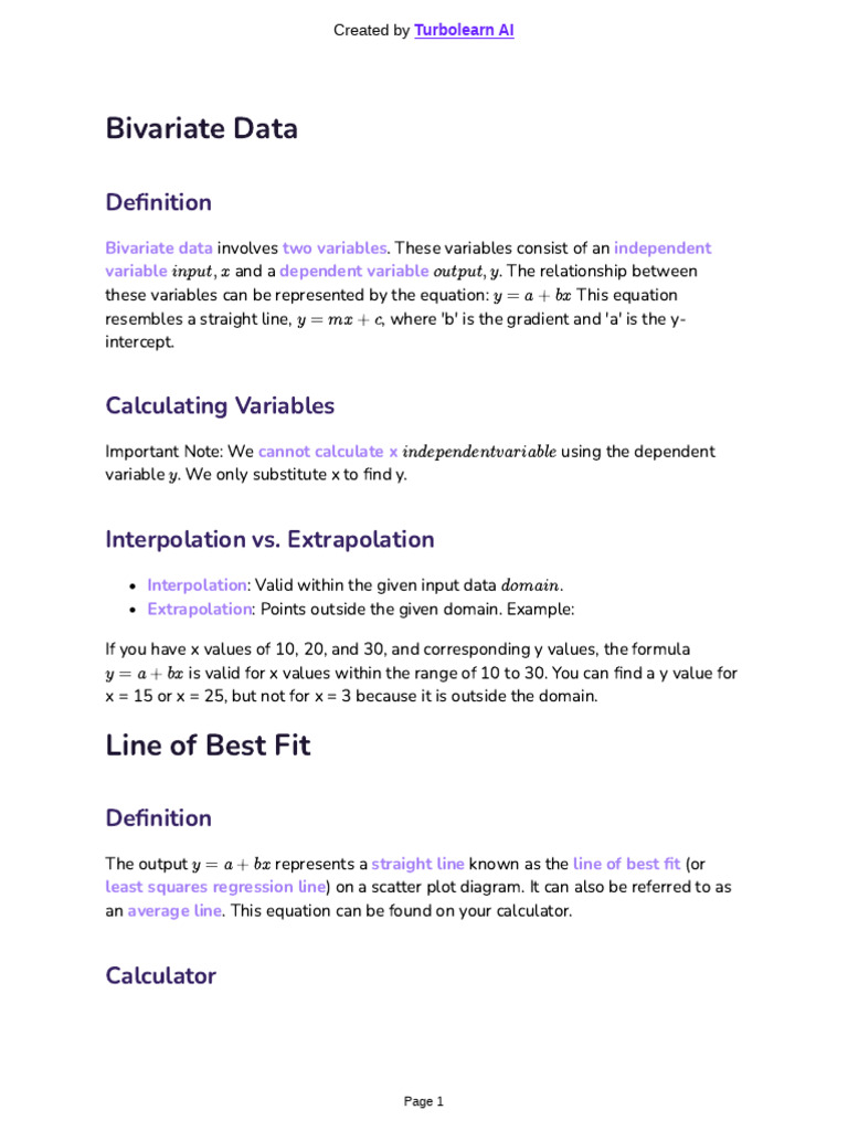 Bivariate Data Analysis Tutorial | PDF | Statistical Analysis ...