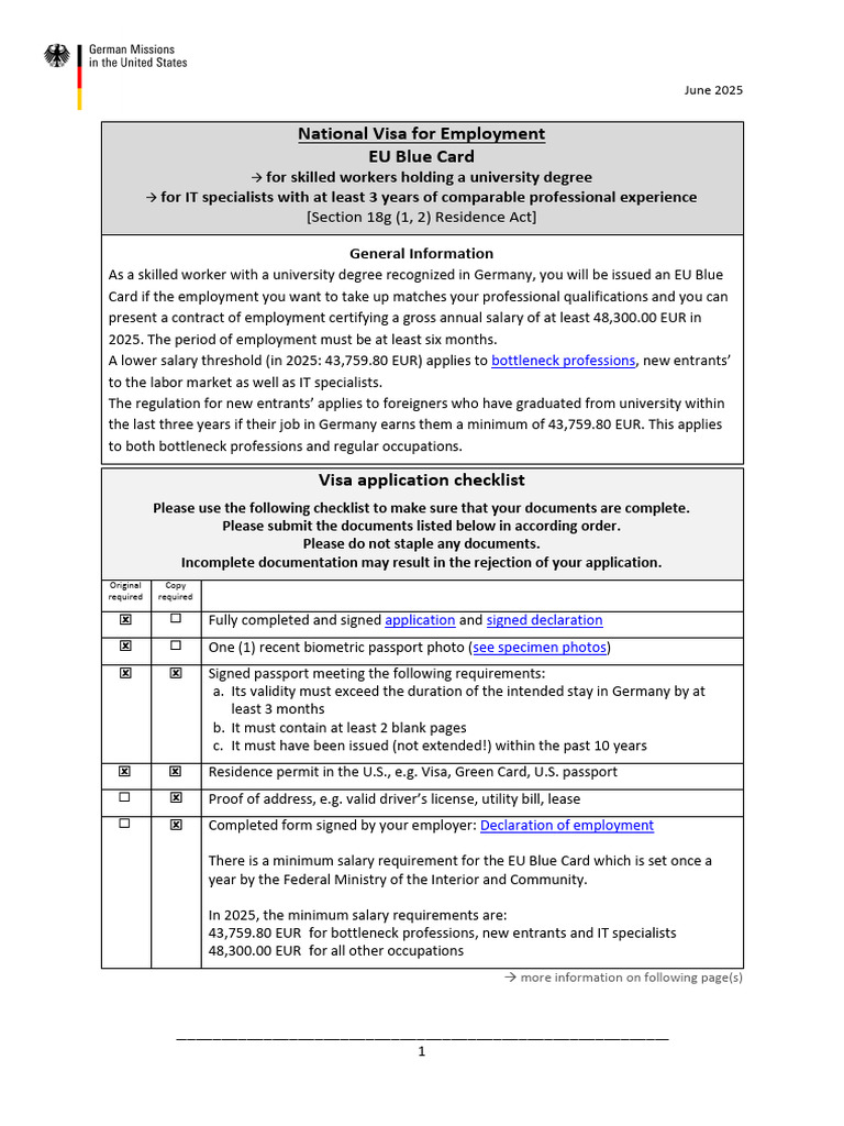 EU Blue Card Visa Application Guide | PDF | Travel Visa | Passport