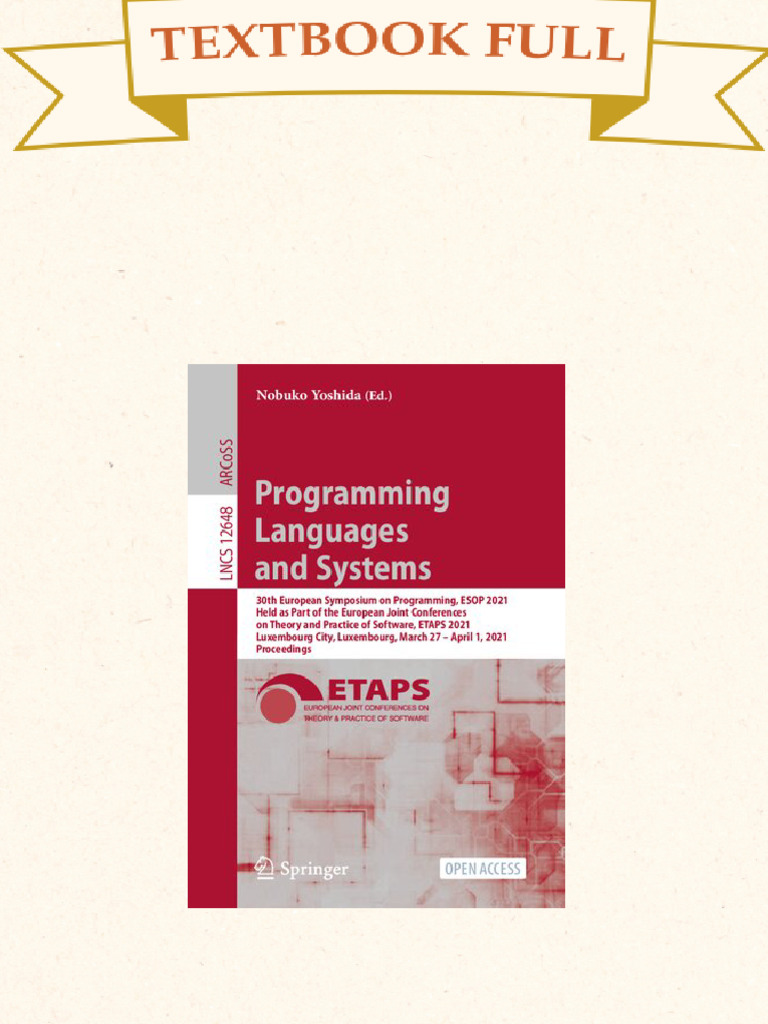 Programming Languages and Systems 1st Edition Nobuko Yoshida pdf ... image.
