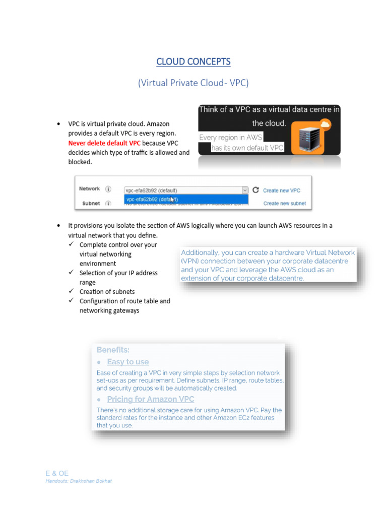AWS Virtual Private Cloud (VPC) Guide | PDF | Ip Address | Internet ...