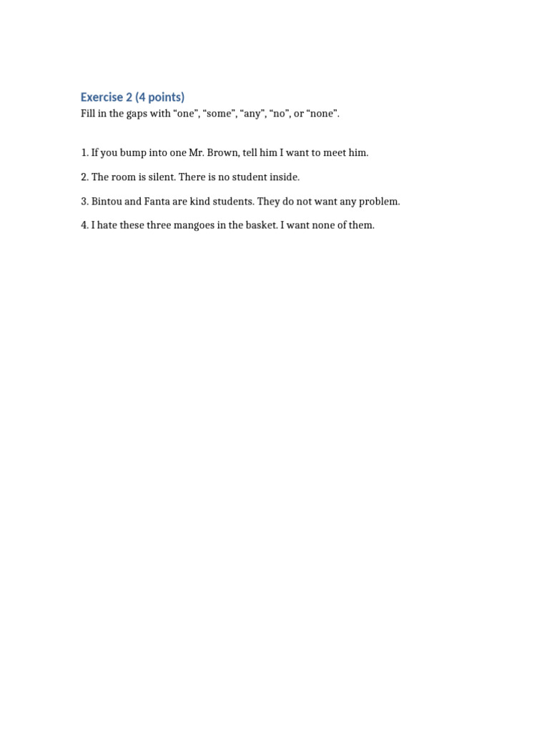 Exercise 2 Correction | PDF