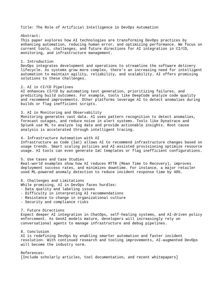 AI-Driven Automation in DevOps | PDF | Artificial Intelligence ...