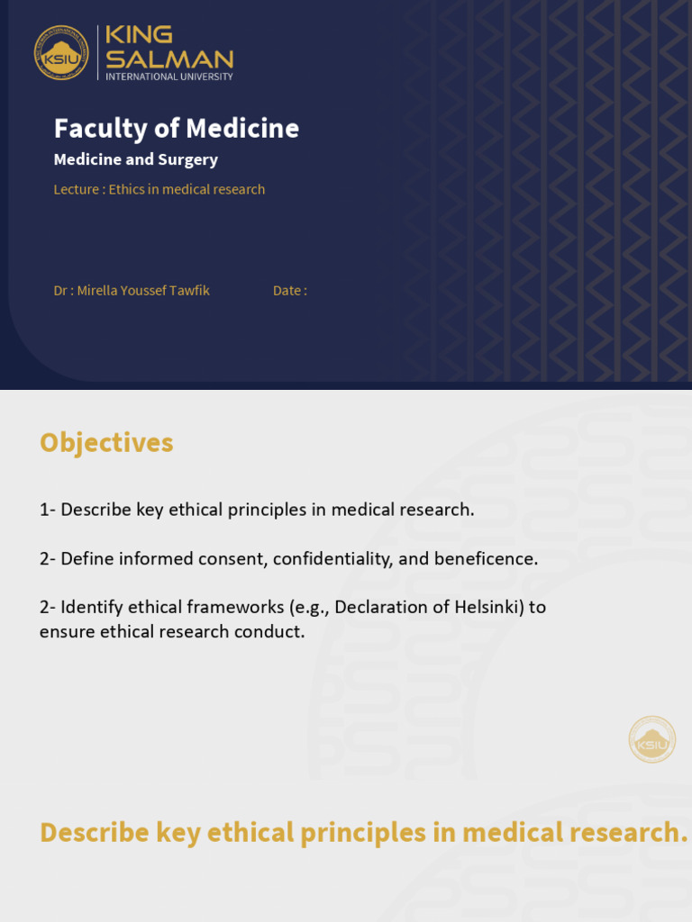 Ethics in Medical Research Overview | PDF | Informed Consent | Medicine
