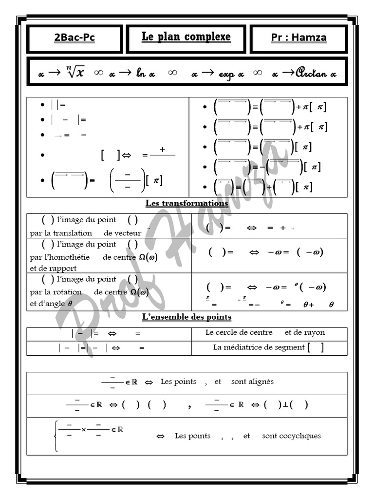 Transformations géométriques en plan complexe | PDF | Triangle | Euclide
