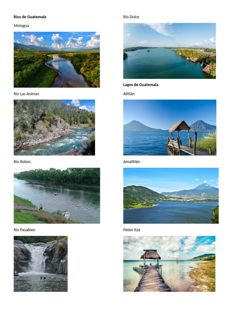Rios, Lagos, Montañas, Volcanes, Etc. | PDF