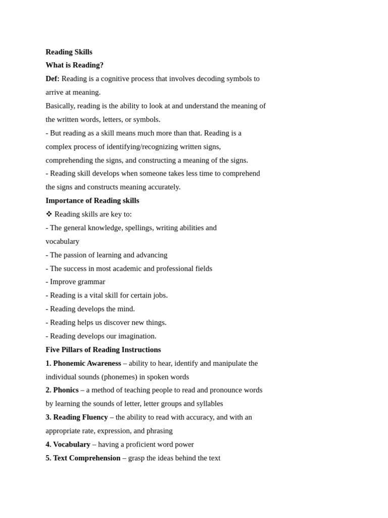 Essential Reading Skills and Techniques | PDF | Verb | Adverb