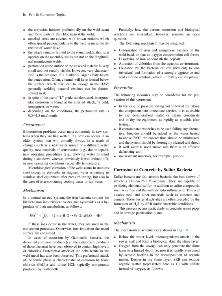 Microbiological Corrosion in Welds and Concrete | PDF | Corrosion | Sulfide