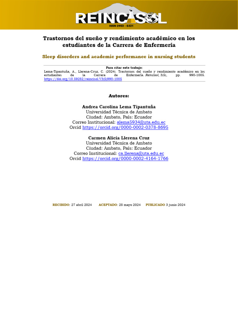Trastornos Del Sueño y Rendimiento Académico | PDF | Dormir | Neurociencia