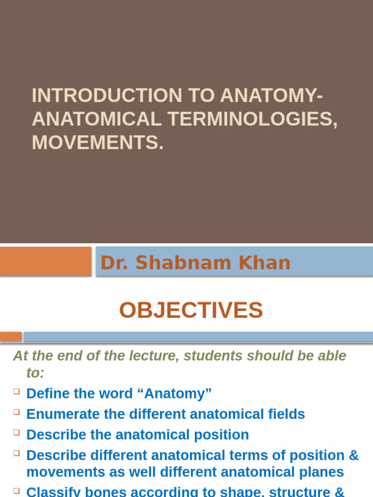 Introduction to Anatomy and Terminology | PDF | Anatomical Terms Of ...