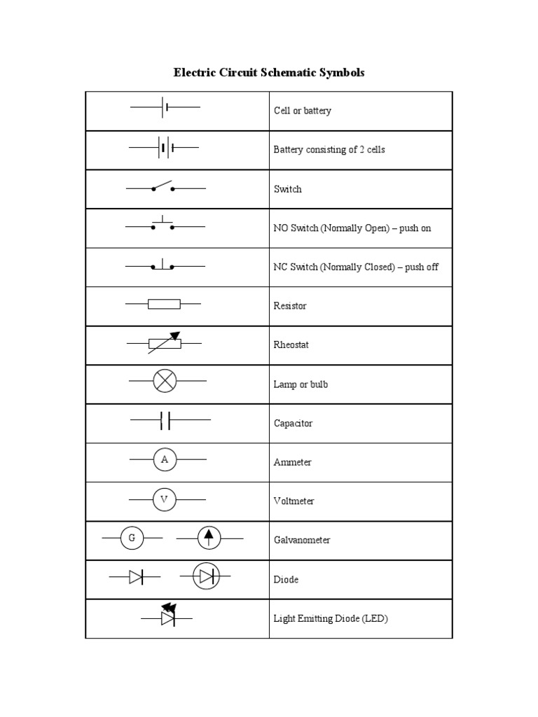 Electric Circuit Schematic Symbols | PDF