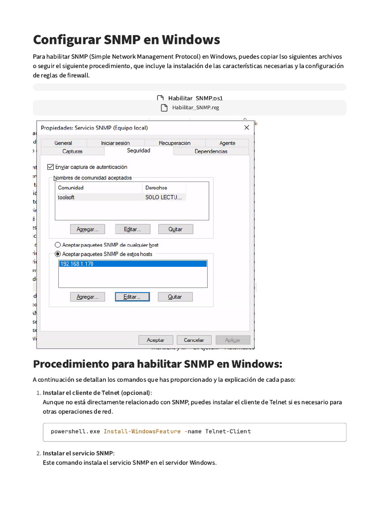Configuración de SNMP en Windows | PDF | Cortafuegos (informática ...
