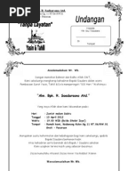 Undangan Tahlil ( 1 lembar isi 2 )