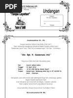 Undangan Tahlil ( 1 lembar isi 2 )