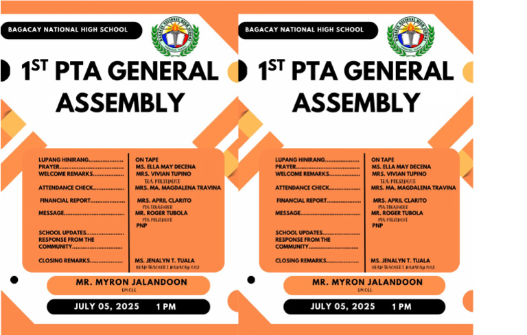 Program 1ST Pta 2025 | PDF