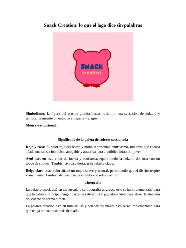 Significado del Logo de Snack Creation | PDF