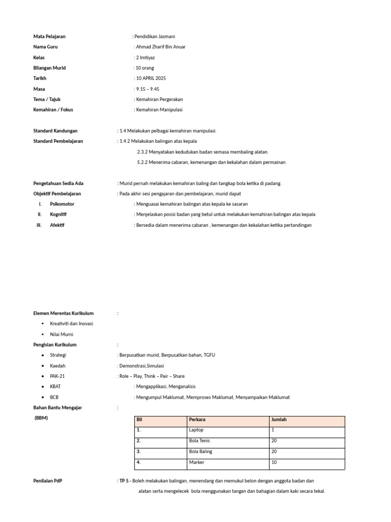 Contoh RPH | PDF