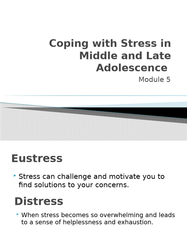 M5 - Coping With Stress in Middle and Late Adolescence | PDF | Anxiety ...